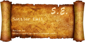 Sattler Emil névjegykártya