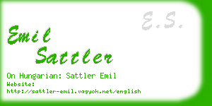 emil sattler business card